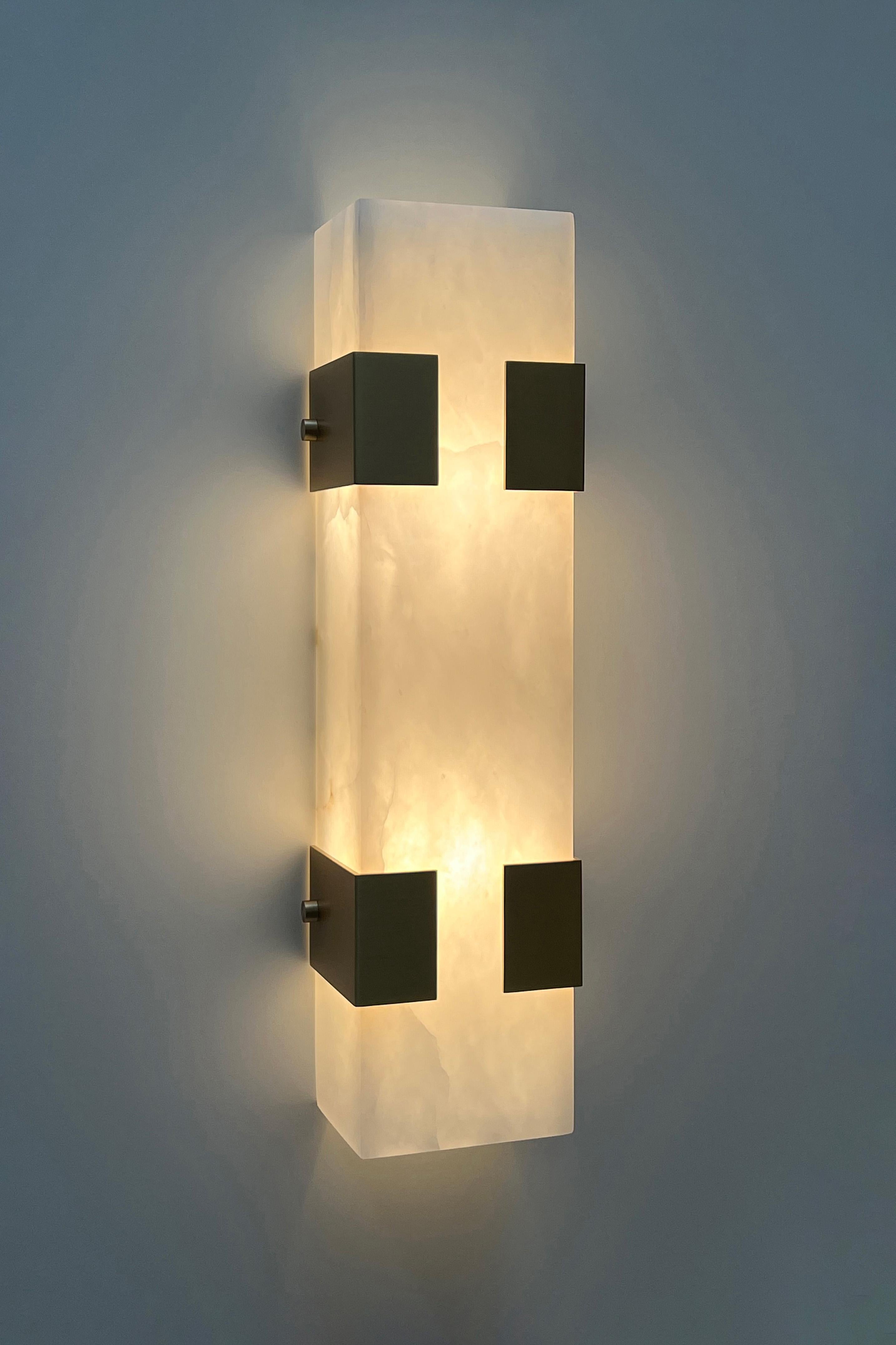 Contemporary Ponti Sconce 003-4C in Alabaster by Orphan Work In New Condition For Sale In Los Angeles, CA