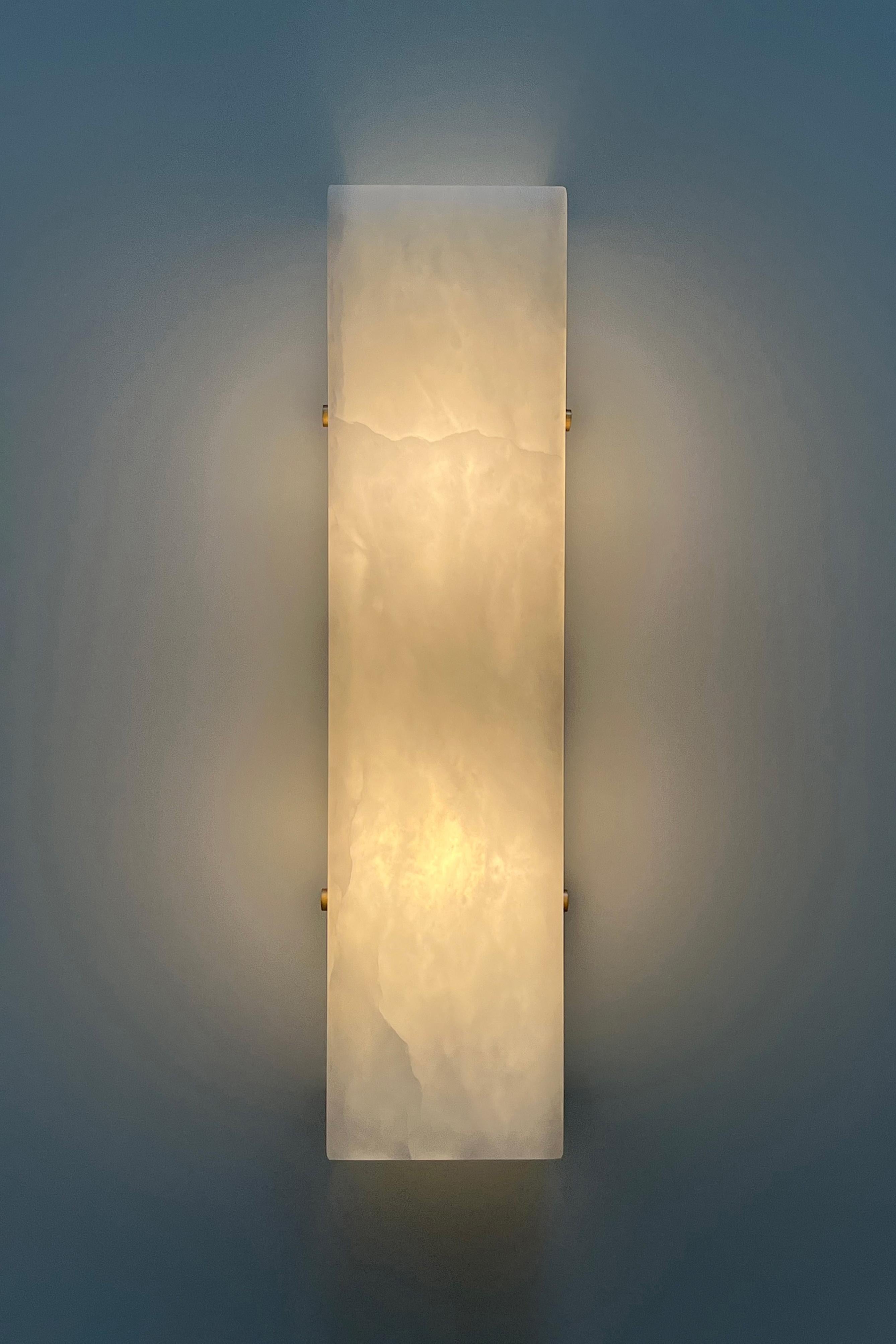 Italian Contemporary Ponti Sconce 003A in Alabaster by Orphan Work For Sale