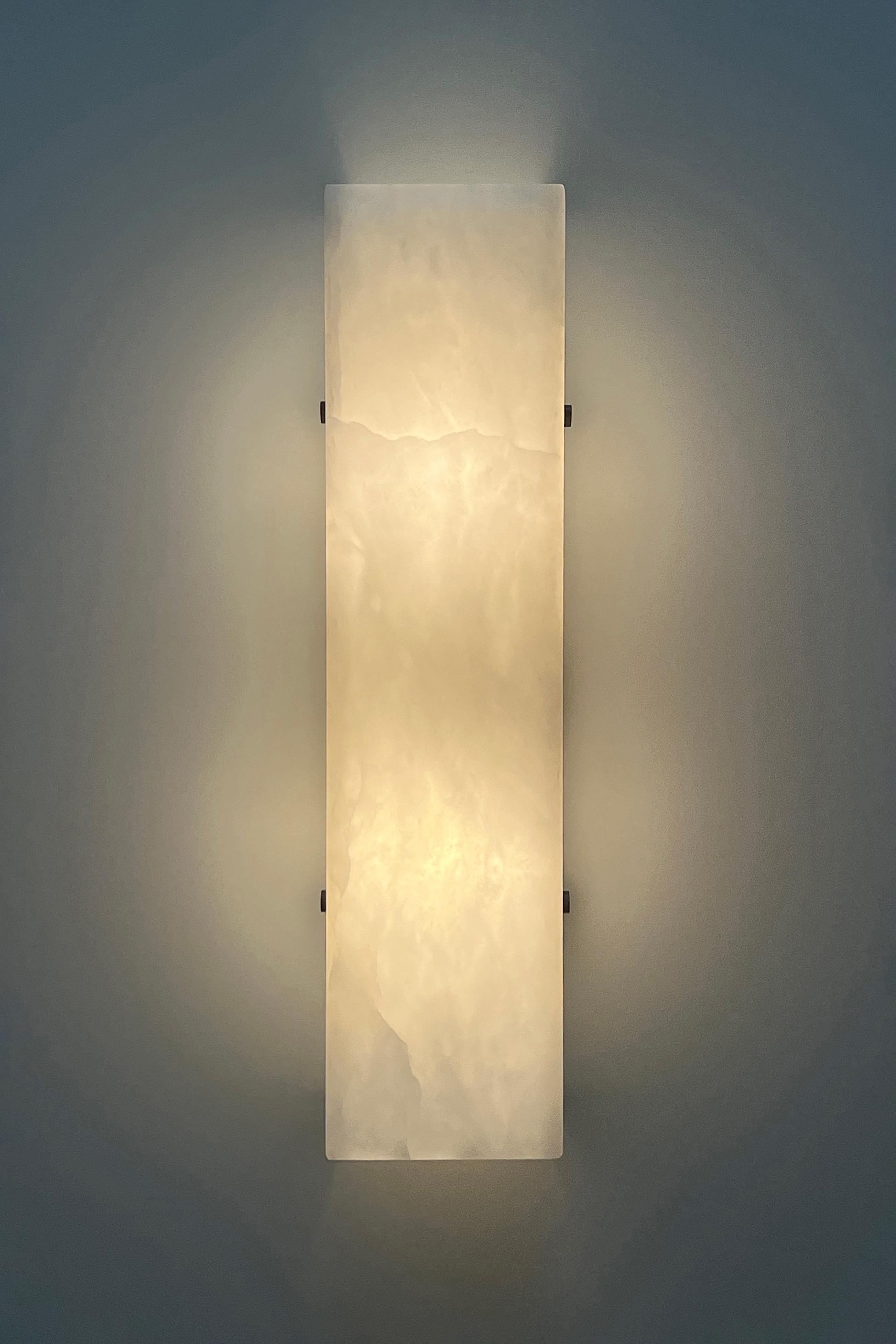 Contemporary Ponti Sconce 003A in Alabaster by Orphan Work In New Condition For Sale In Los Angeles, CA