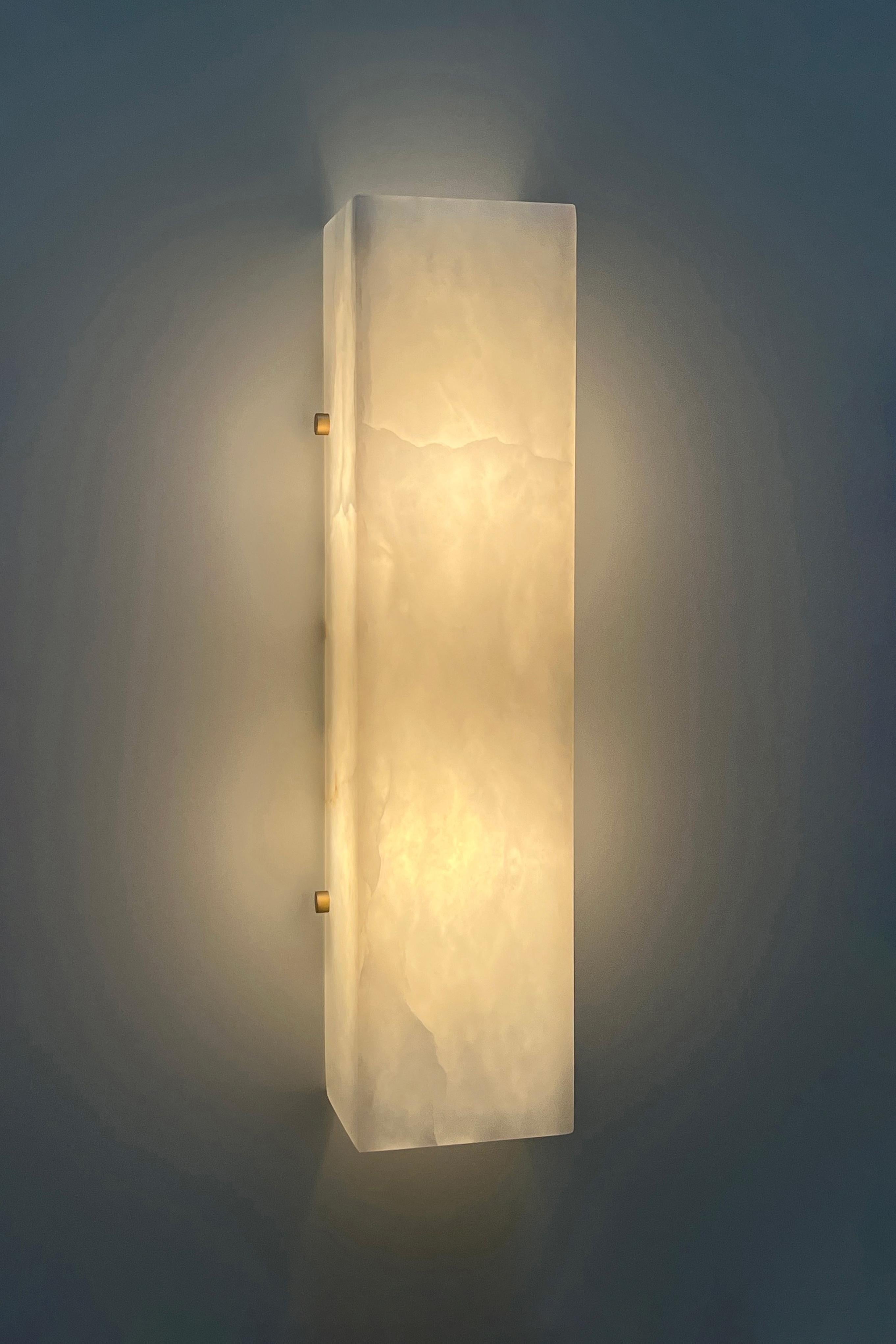 Contemporary Ponti Sconce 003A in Alabaster by Orphan Work In New Condition For Sale In Los Angeles, CA