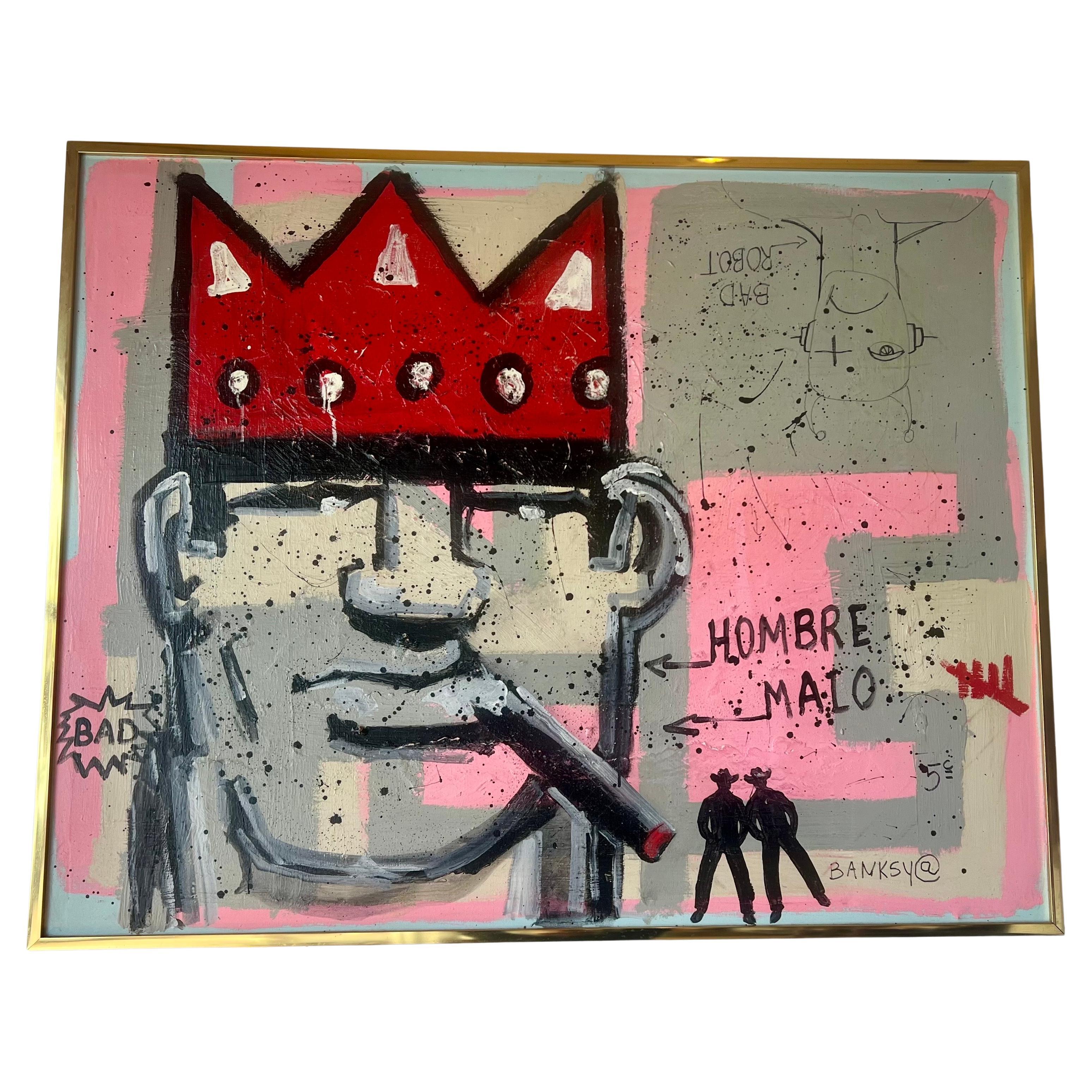 Un acrilico su tela molto bello e unico dell'artista californiano @Bansky, non ci sono molte informazioni sull'artista e il cliente lo ha acquistato in una galleria di Palm Springs.
