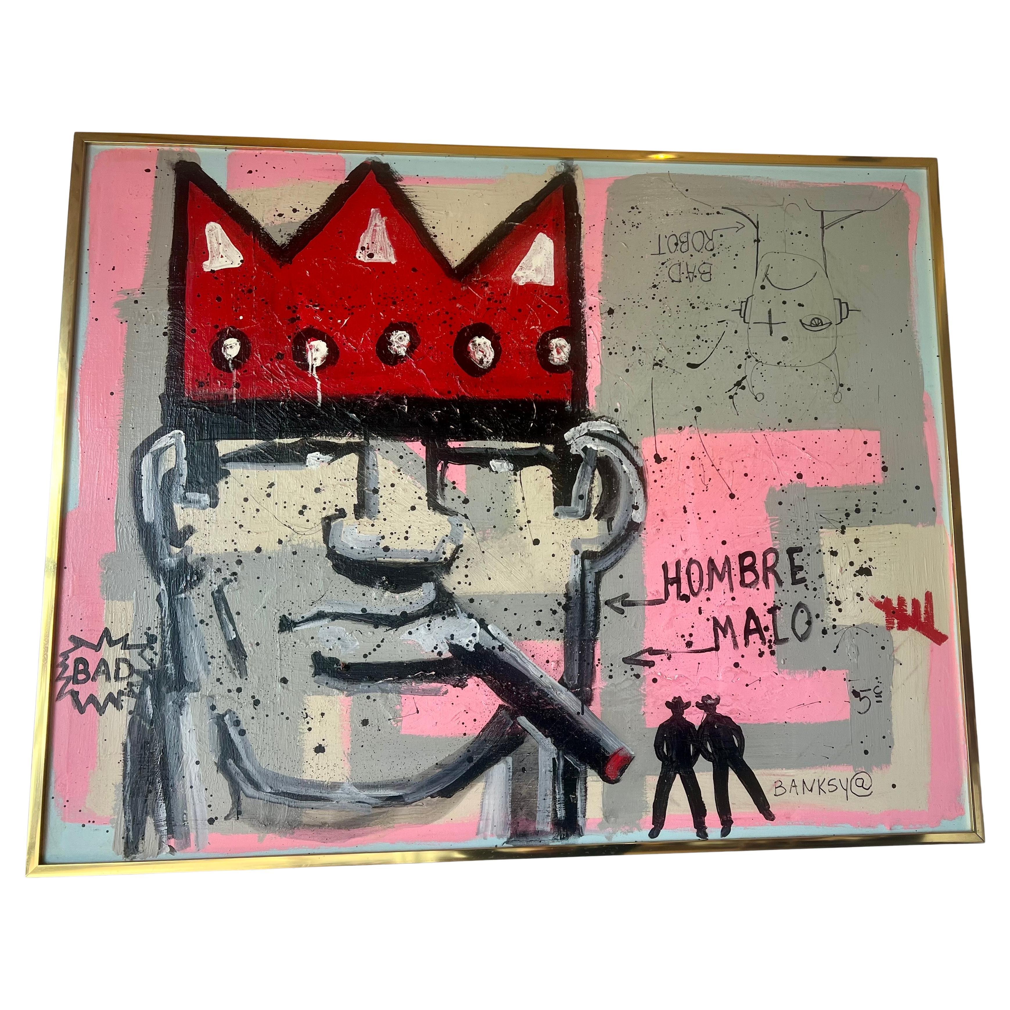 Contemporary Poo Art Framed Acrylic on Canvas by @Bansky