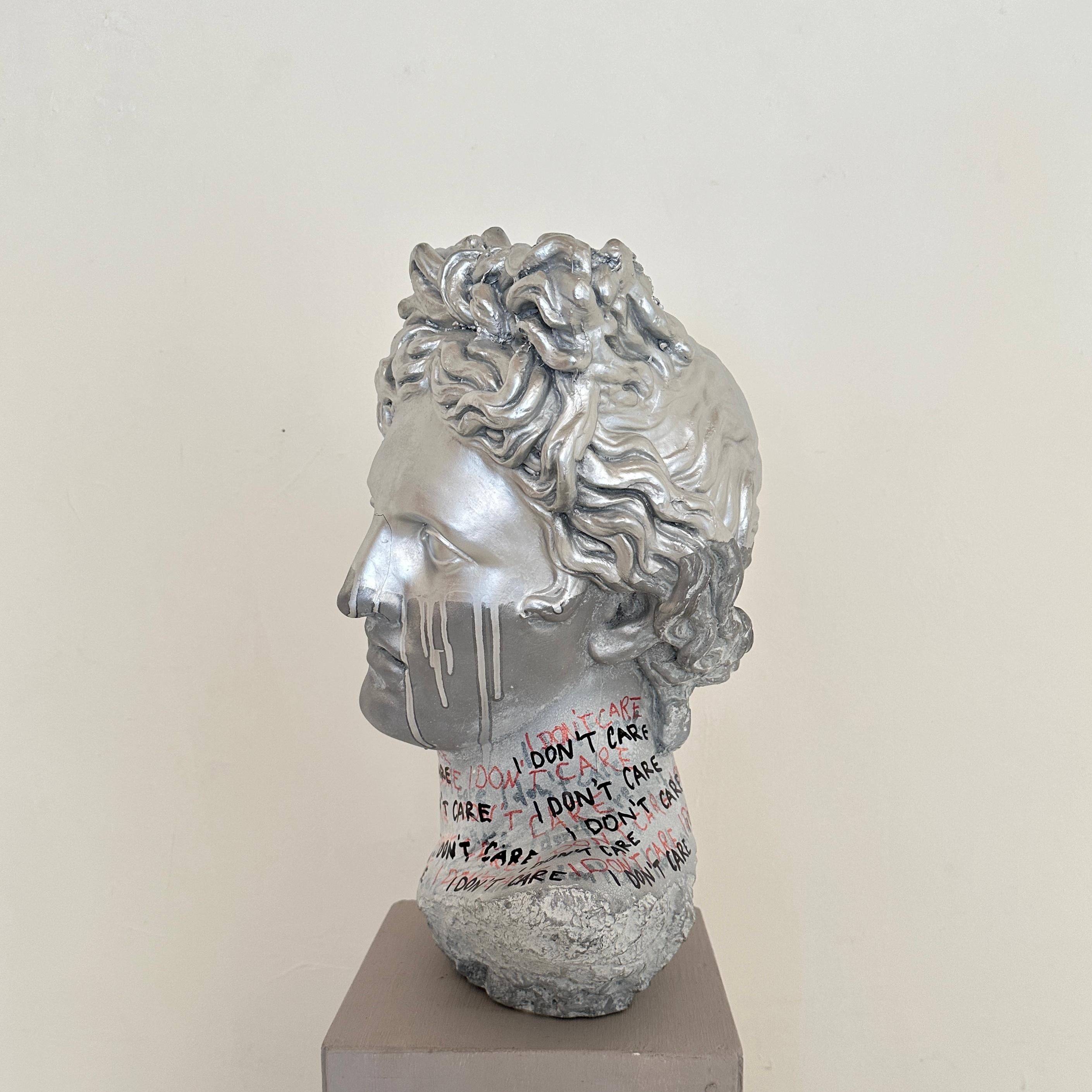 Busto Pop Art contemporaneo in cemento e vernice, Felix Bachmann 2024 in vendita 7