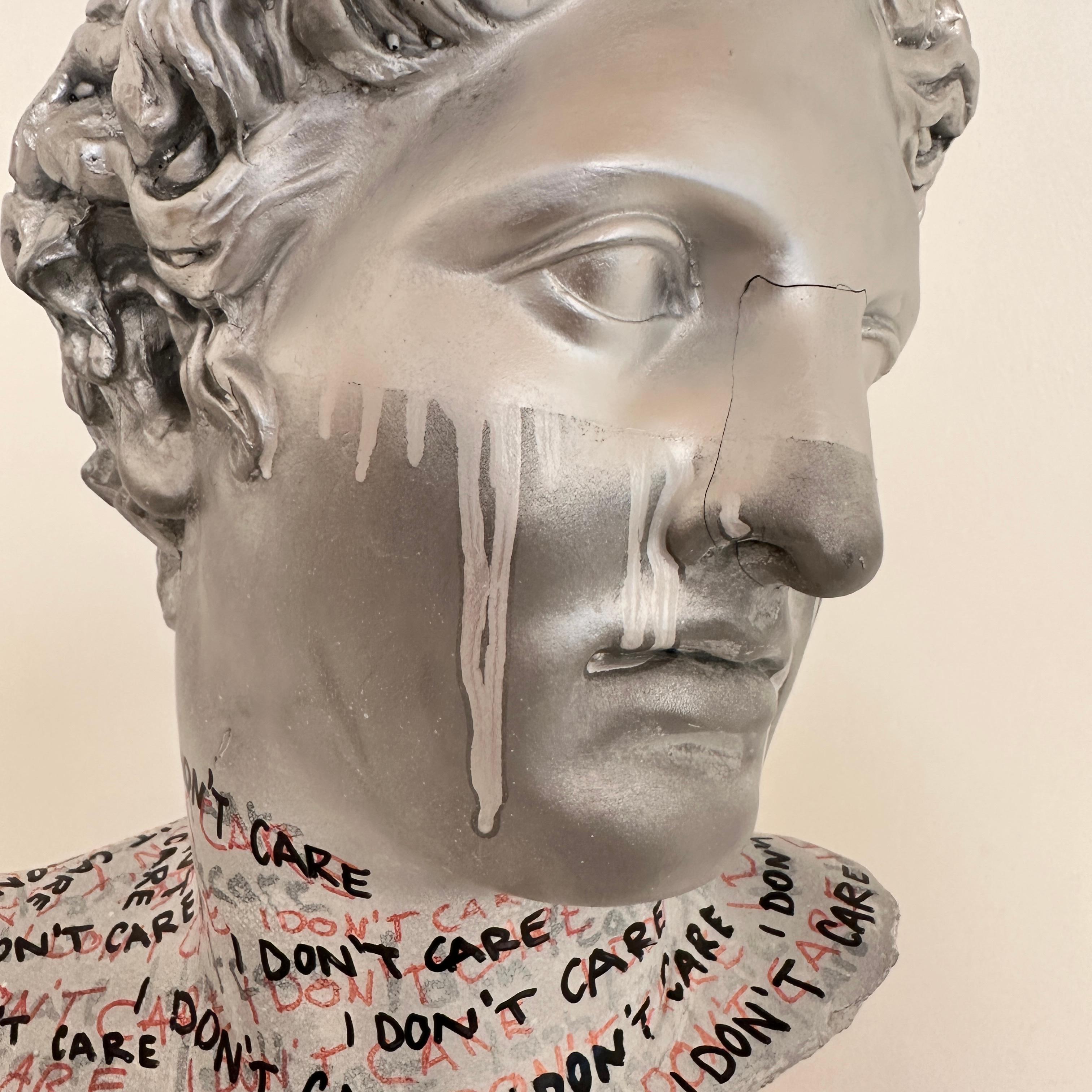 Moderno Busto Pop Art contemporaneo in cemento e vernice, Felix Bachmann 2024 in vendita