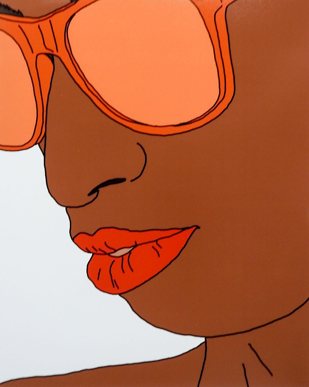 Modern Contemporary Pop Art Orange Wayfarers Print For Sale