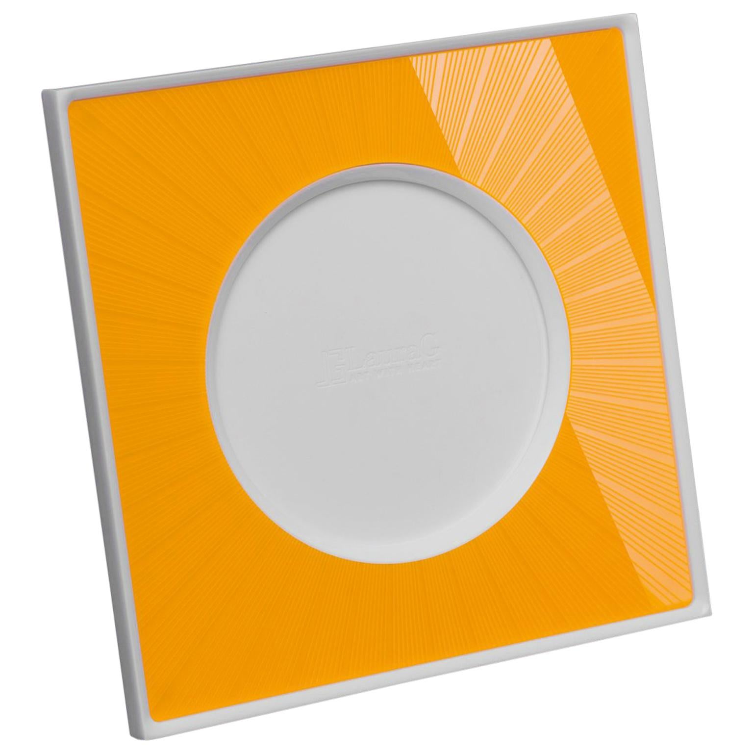 Modern Photo Frame in Yellow and White Plexiglass , Sharing Yellow