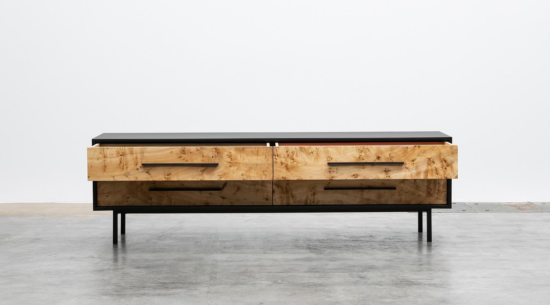 Modern Contemporary Poplar Burl Sideboard by Johannes Hock For Sale