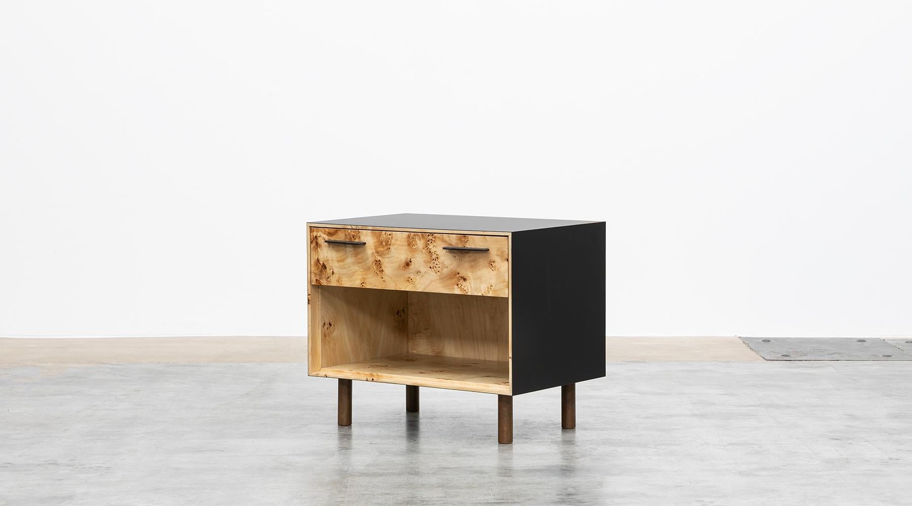 Bronzed Contemporary Poplar Wood Pair of Nightstands by Johannes Hock For Sale