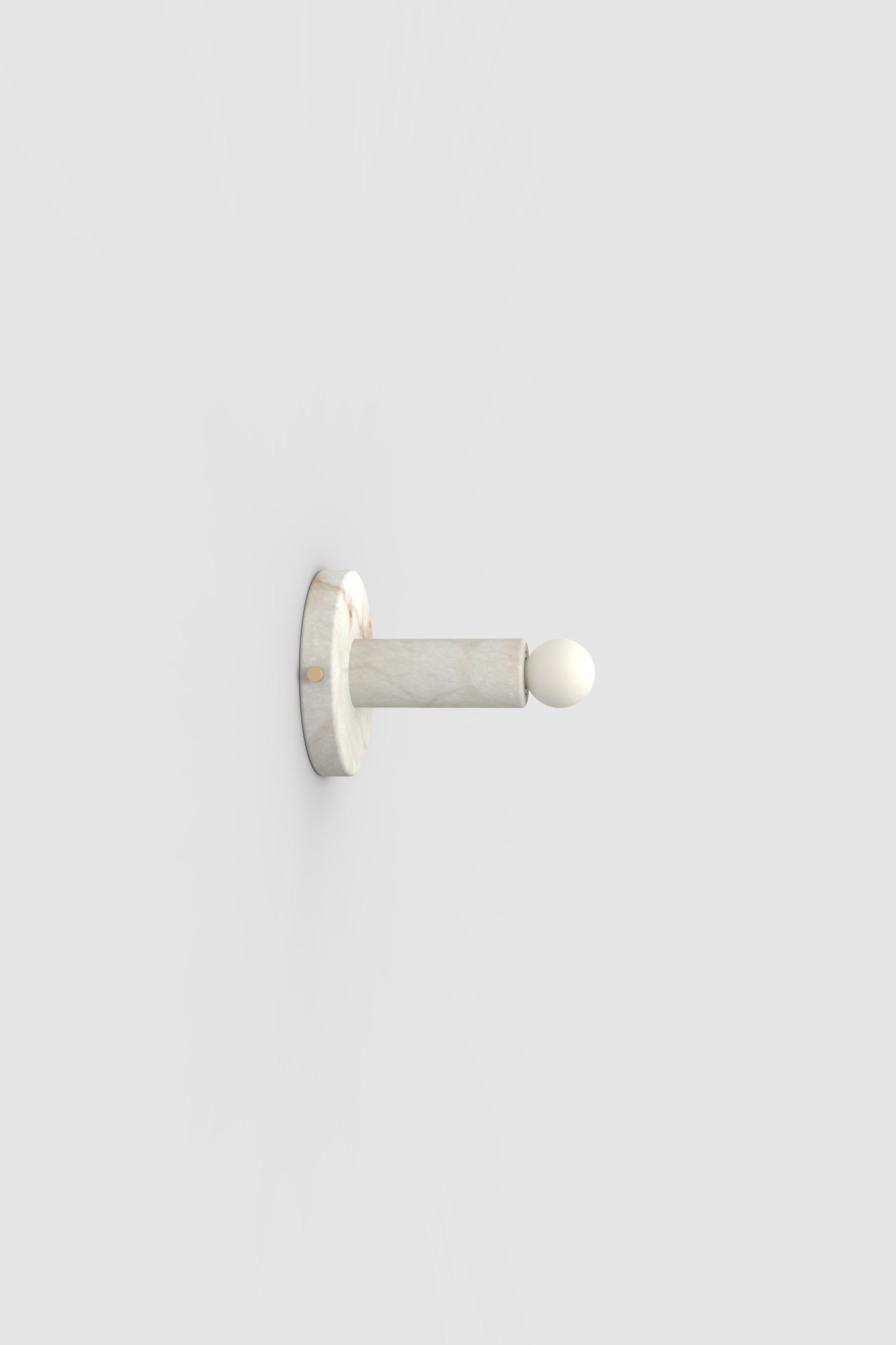 Orphan work 301A Sconce BB
shown in brushed brass with alabaster
Measures: 6”diameter x 6” height (not including bulb)
UL approved
holds (1) 60W candelabra bulb
must use LED bulb

Orphan Work is designed to complement in the heart of Soho,