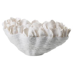 Contemporary Porcelain Big Sculpture White Sea Ceramic Handmade Fos Ltd Edition