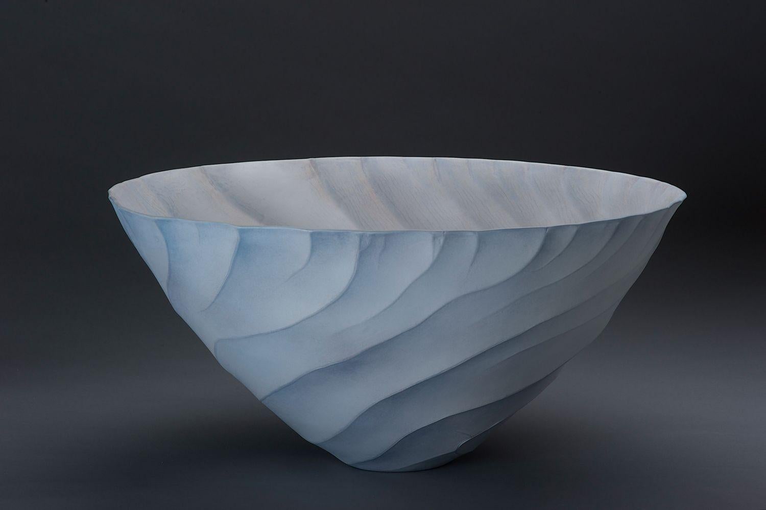 Modern Paula Murray, Contemporary, Bowl, Ceramic, Baby Blue Porcelain, 2012 For Sale