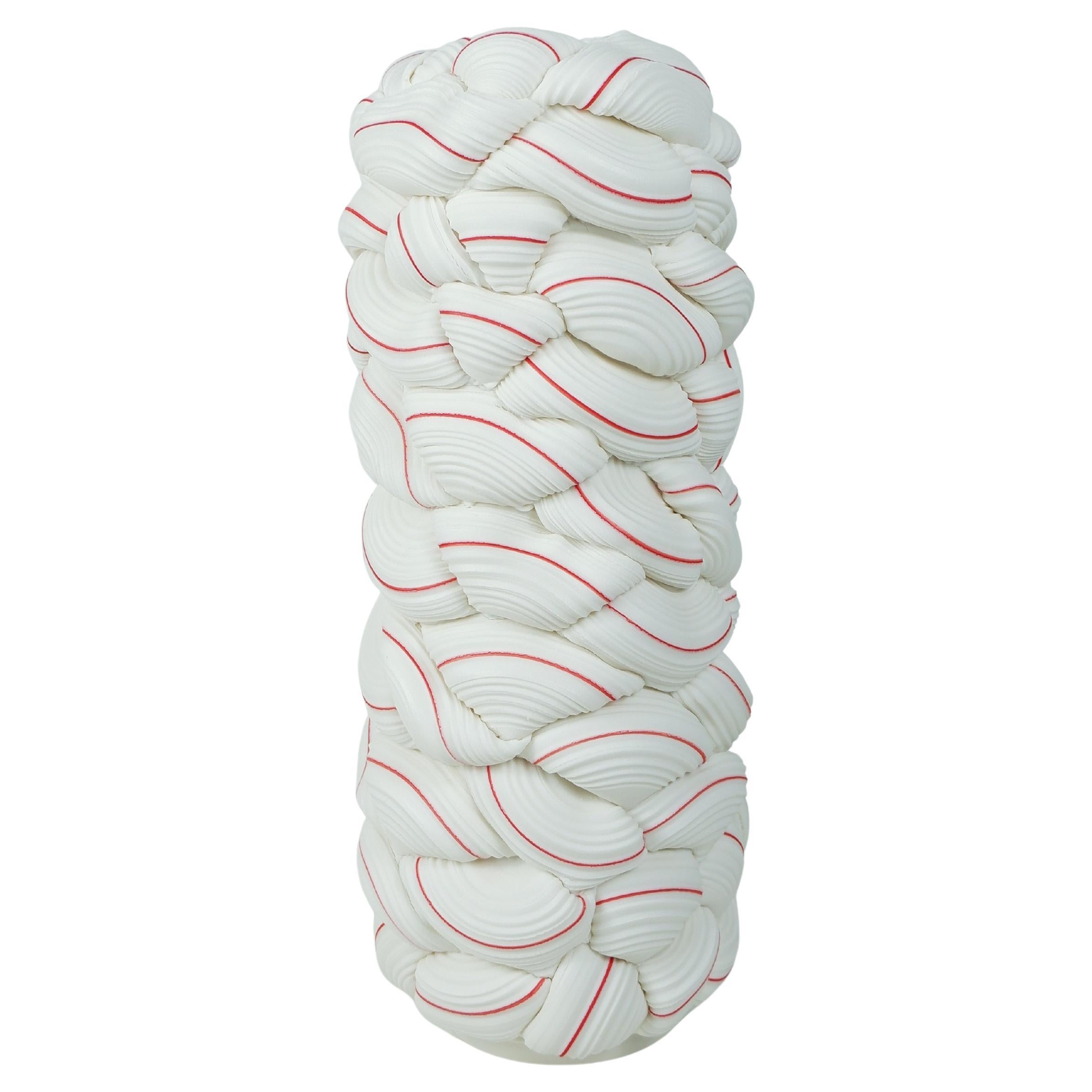 Vaso in porcellana contemporanea Stripes Fold X di Steven Edwards