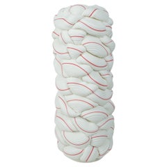 Vasija de porcelana contemporánea Striped Fold X de Steven Edwards