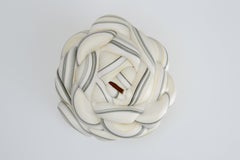 Contemporary porcelain Striped fold XIII vessel by Steven Edwards