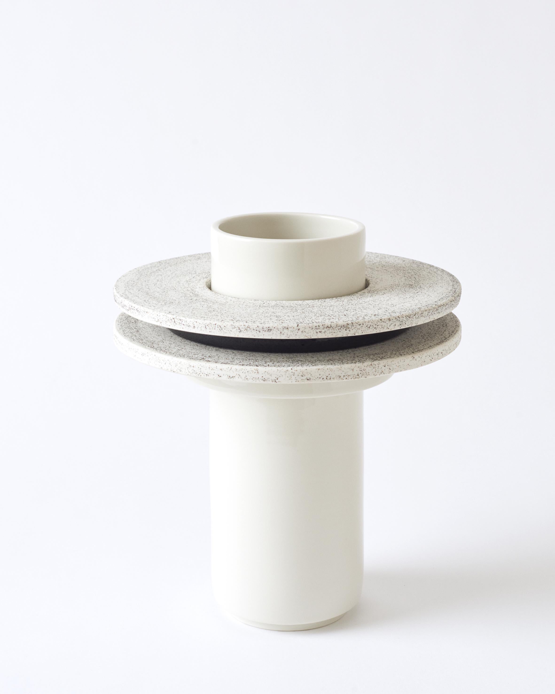 Contemporary Porcelain Vase, Handmade with Volcanic Sand, Modern, Unique In New Condition For Sale In Zurich, CH