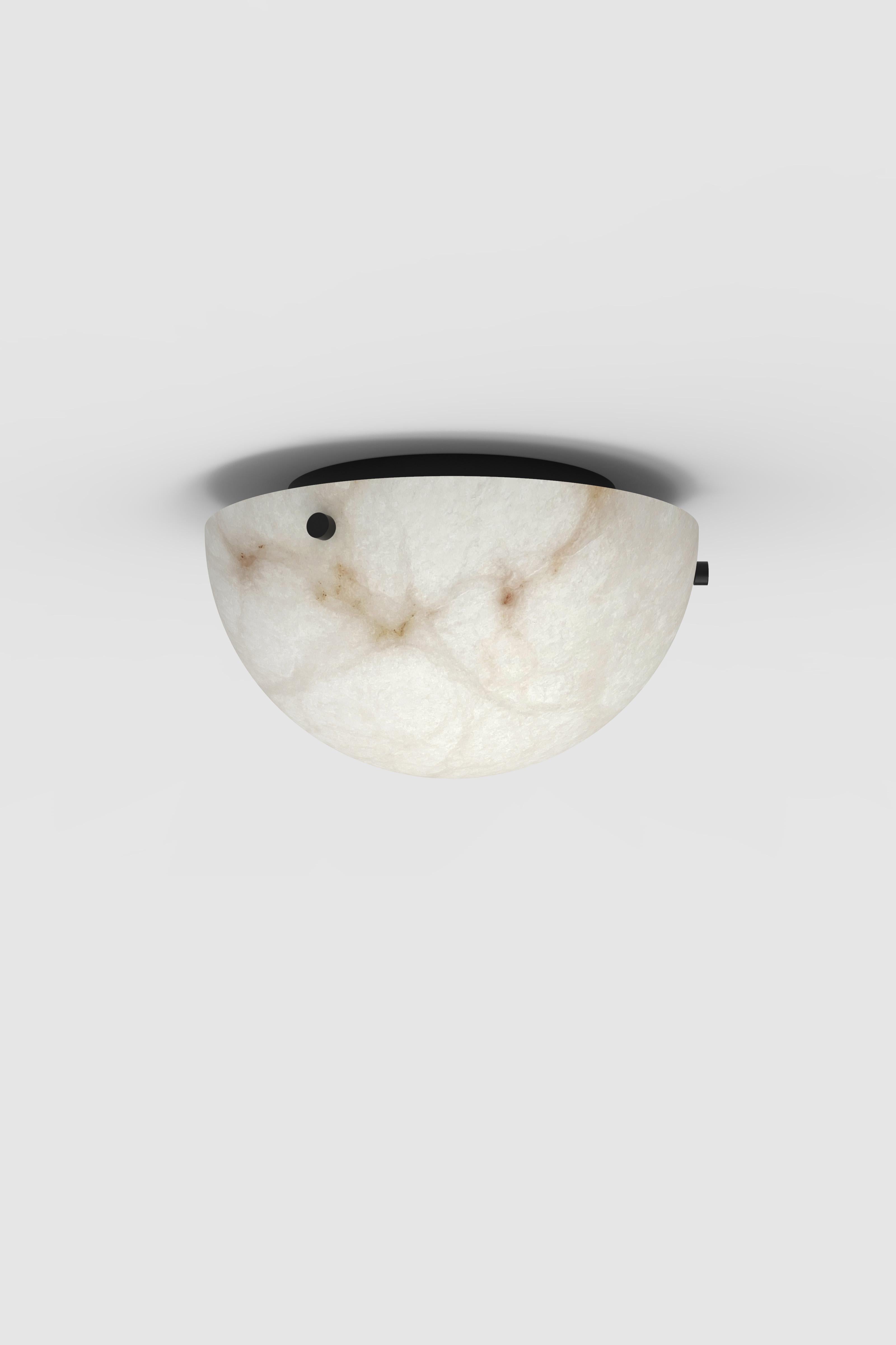 Blackened Contemporary Porta Sconce 301A in Alabaster by Orphan Work For Sale