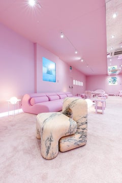 Contemporary Portuguese Rose Marble two block chair (450kg) - By Six N. Five