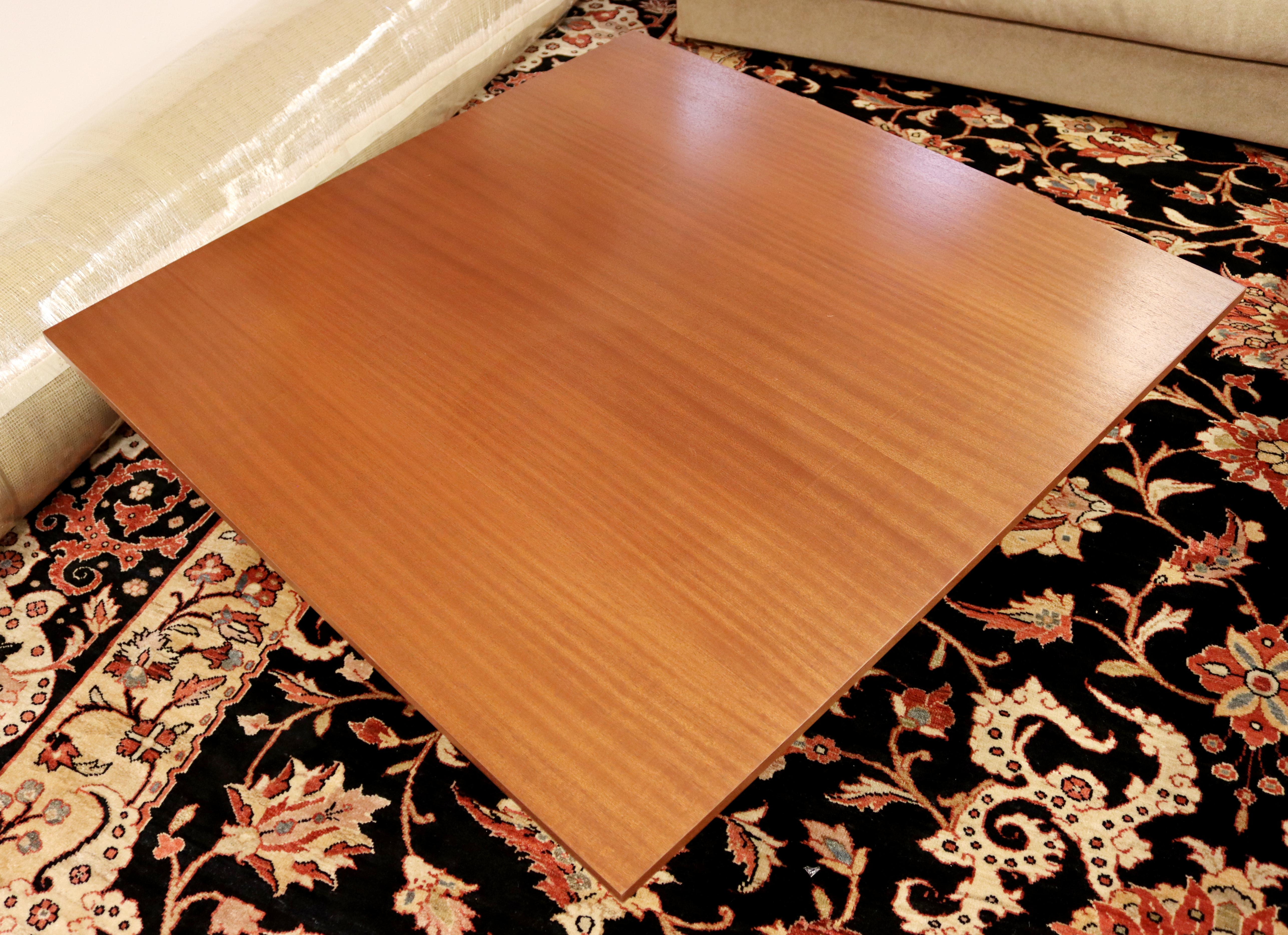 Contemporary Post Modern Square African Mahogany Coffee Table, 1990s In Good Condition In Keego Harbor, MI