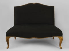 2 Contemporary Post-War Black Loveseats
