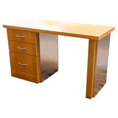 Contemporary Postmodern Wood and Metal Desk with Drawers