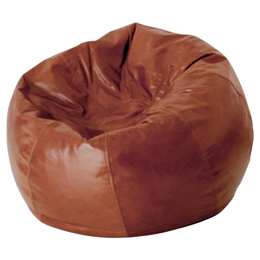 Contemporary Pouf Beanbag in Leather For Sale