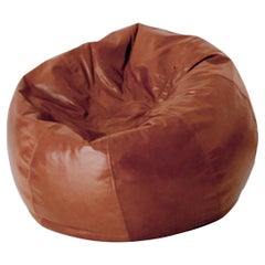 Contemporary Pouf Beanbag in Leather