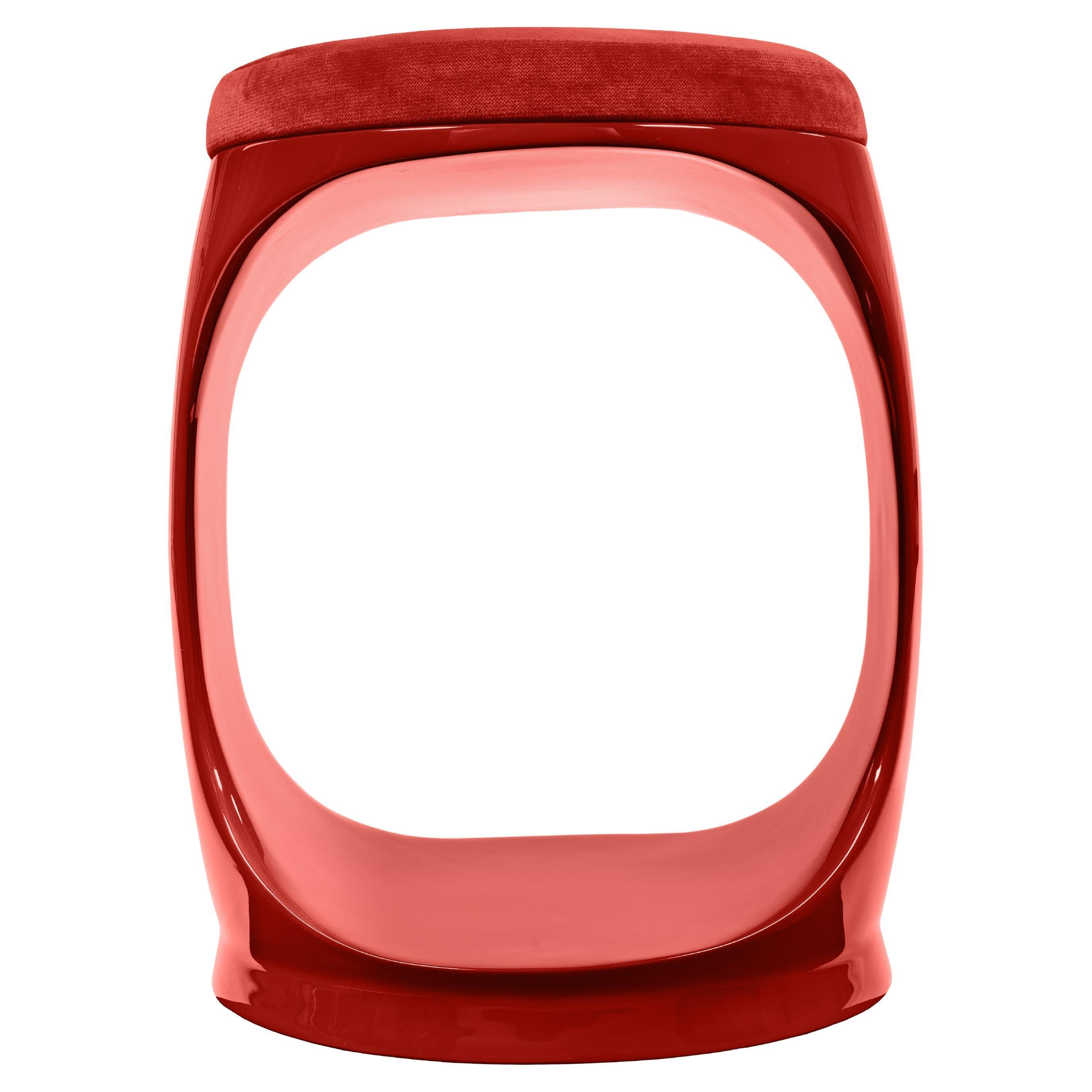 Contemporary Pouf by Cyril Rumpler Signet Ring, Hocker, Stool, red