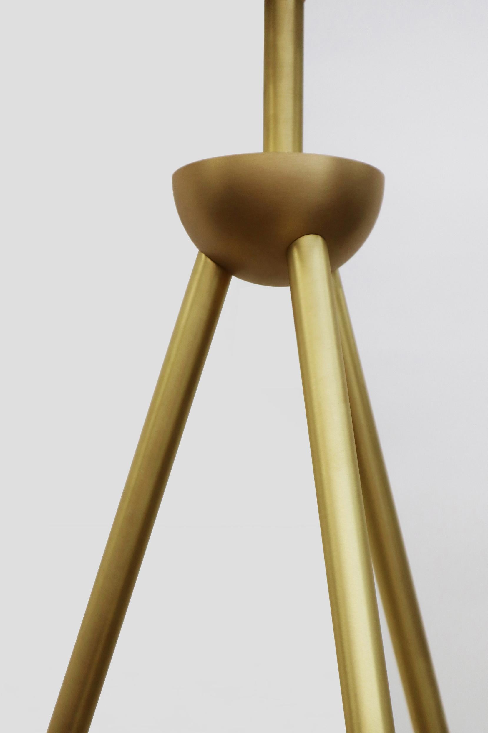 Post-Modern Contemporary Prato Chandelier 200 in Brushed Brass by Orphan Work For Sale