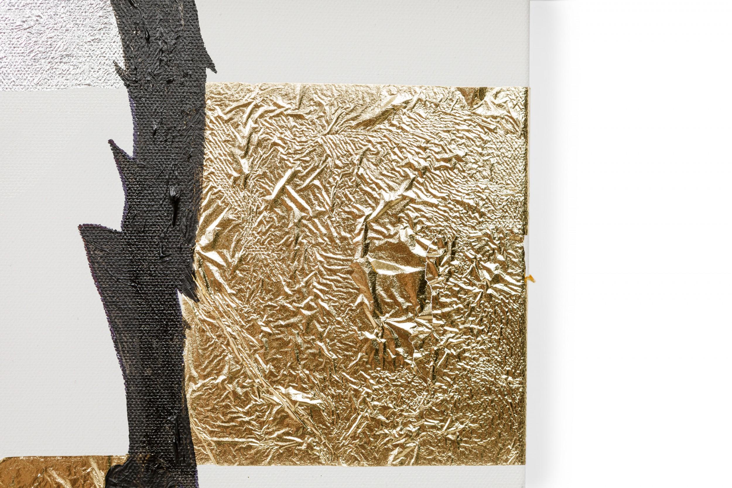 Contemporary Precious Metal Leaf and Acrylic Painting eines Tigers auf Leinwand im Zustand „Gut“ im Angebot in Queens, NY