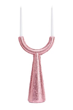 Contemporary Pressed Aluminium Chunk Candleholder in Pink by Ward Wijnant