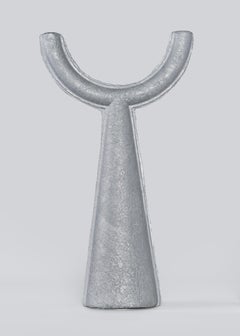 Contemporary Pressed Aluminium Chunk Candleholder in Silver by Ward Wijnant