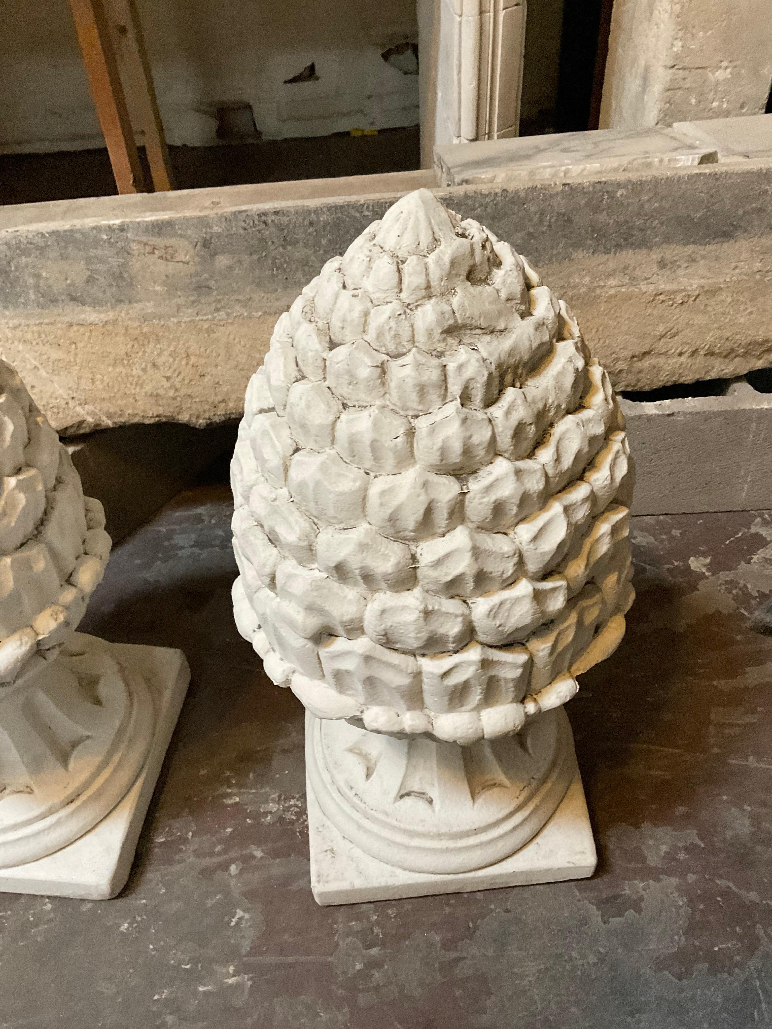 Contemporary Pressed Limestone Acorns In Good Condition For Sale In Dallas, TX