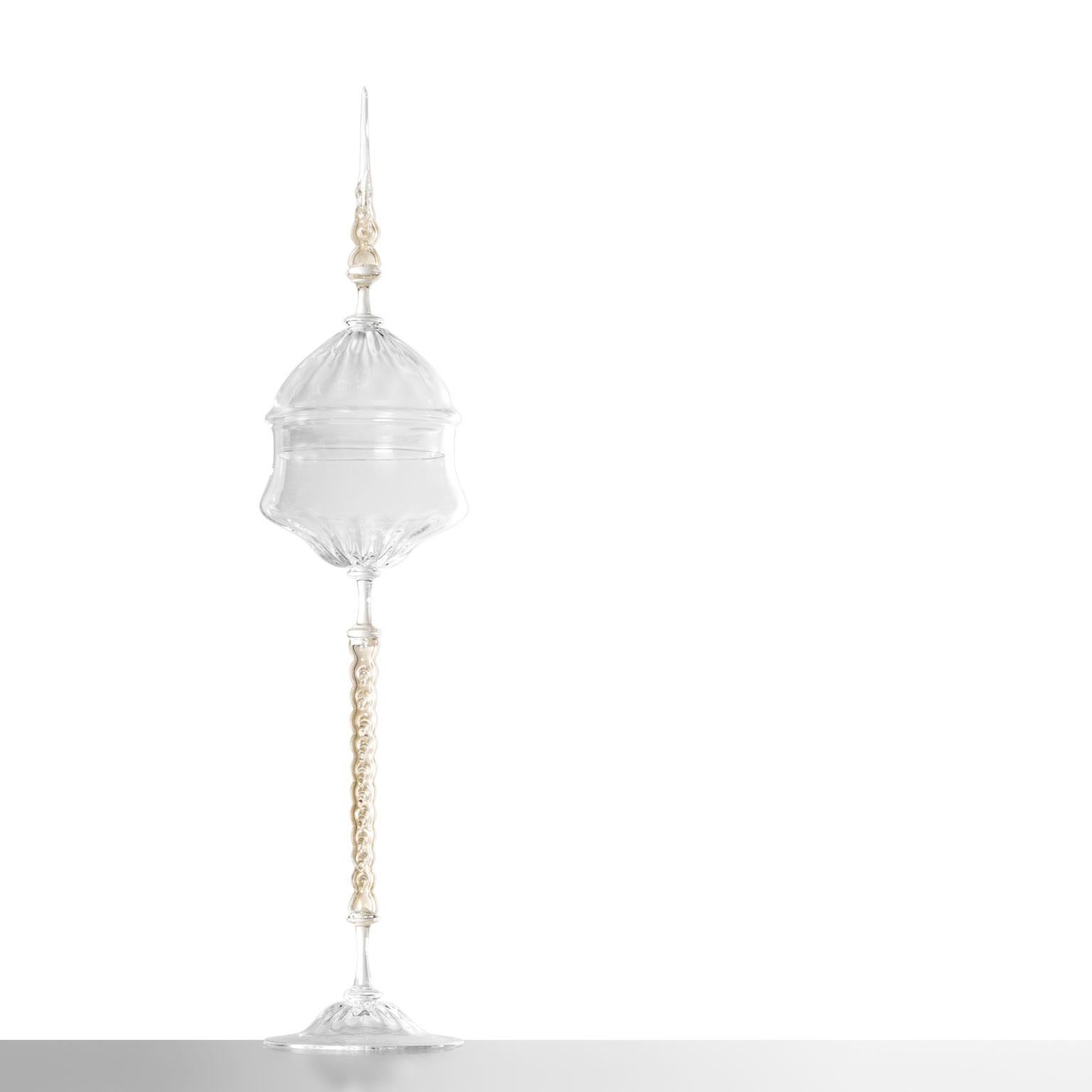 Gobelets et aiguières contemporains en verre soufflé à la main 'Prezioso Tris' avec feuilles d'or Déco Neuf - En vente à Camisano Vicentino, IT