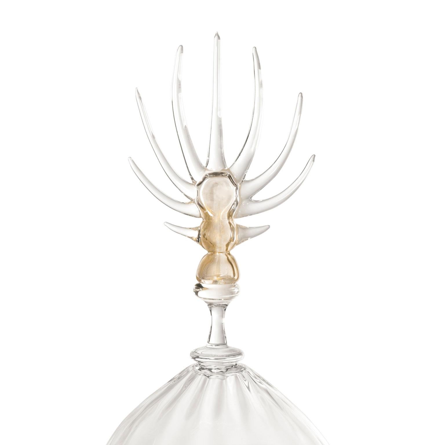 Gobelets et aiguières contemporains en verre soufflé à la main 'Prezioso Tris' avec feuilles d'or Déco en vente 1