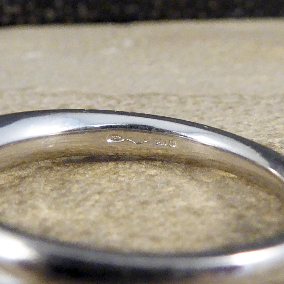 Women's or Men's Contemporary Princess Cut 0.45 Carat Diamond Solitaire Ring in Platinum