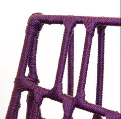 Contemporary Purple Armchair from recycled metal and nylon cord by Cheick Diallo