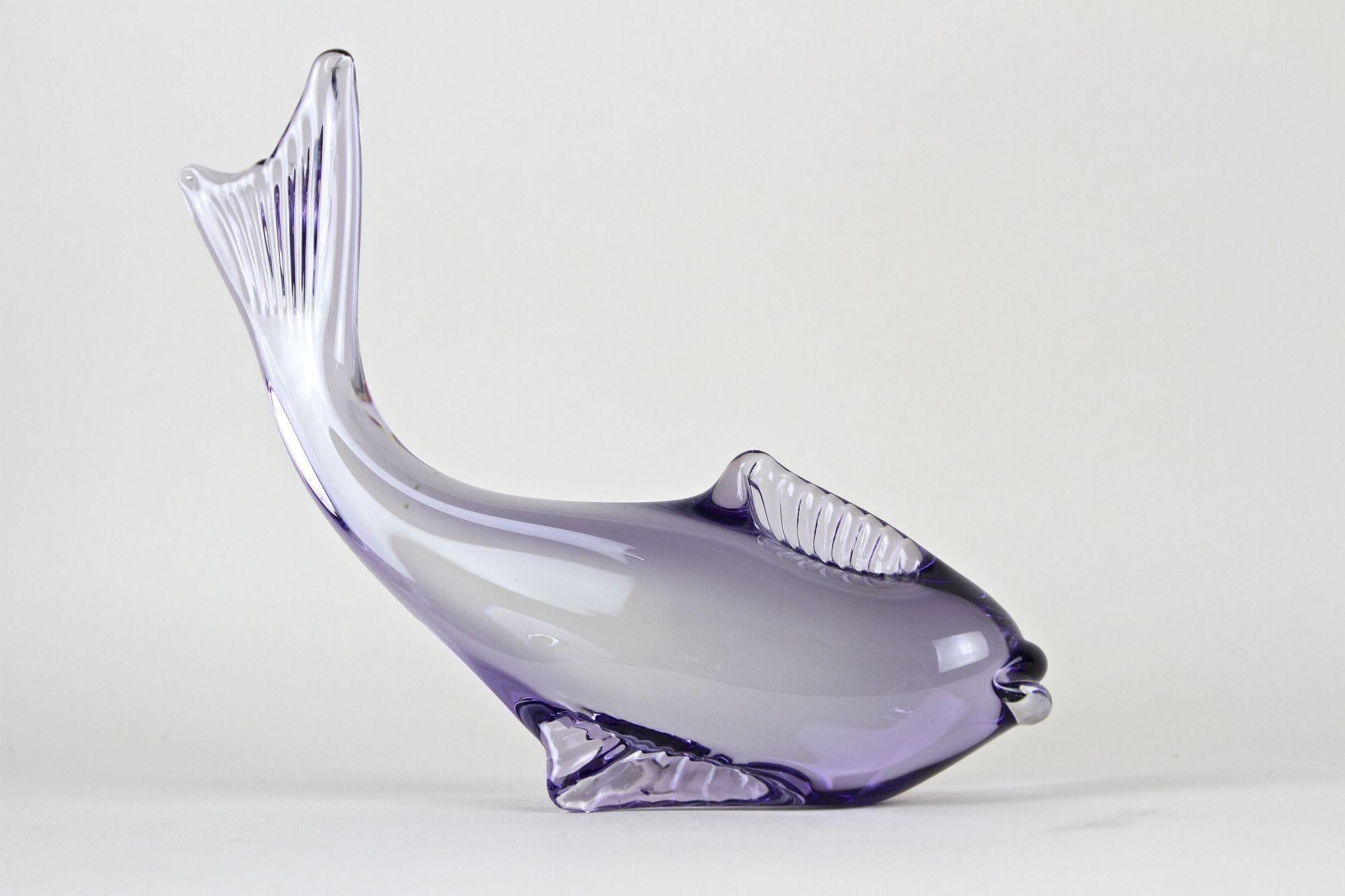 Contemporary Purple Murano Glass Fish, Italy circa 1970 For Sale 7