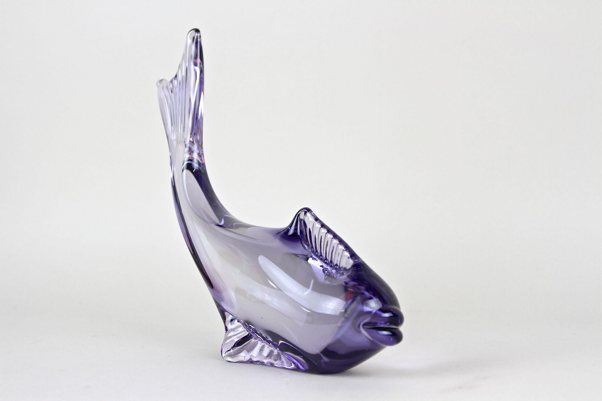 Contemporary Purple Murano Glass Fish, Italy circa 1970 For Sale 8