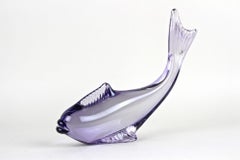 Zeitgenössischer lila Murano-Glasfisch, Italien um 1970