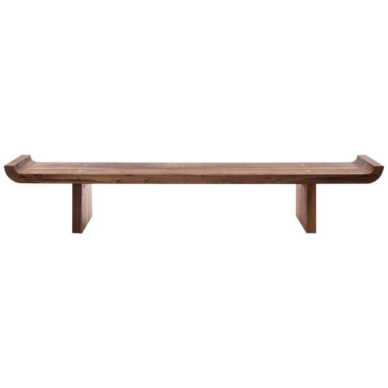 modern walnut bench