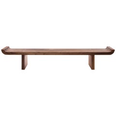 Contemporary QD02 Bench in Walnut with Brass Details