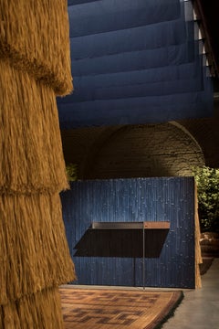 Contemporary QD18 Console with Brushed Steel, Bronzed Metal and Wood drawer