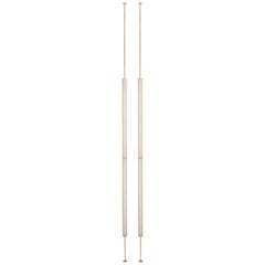 Contemporary QD22 Floor Lamp with Brass and Ribbed Glass