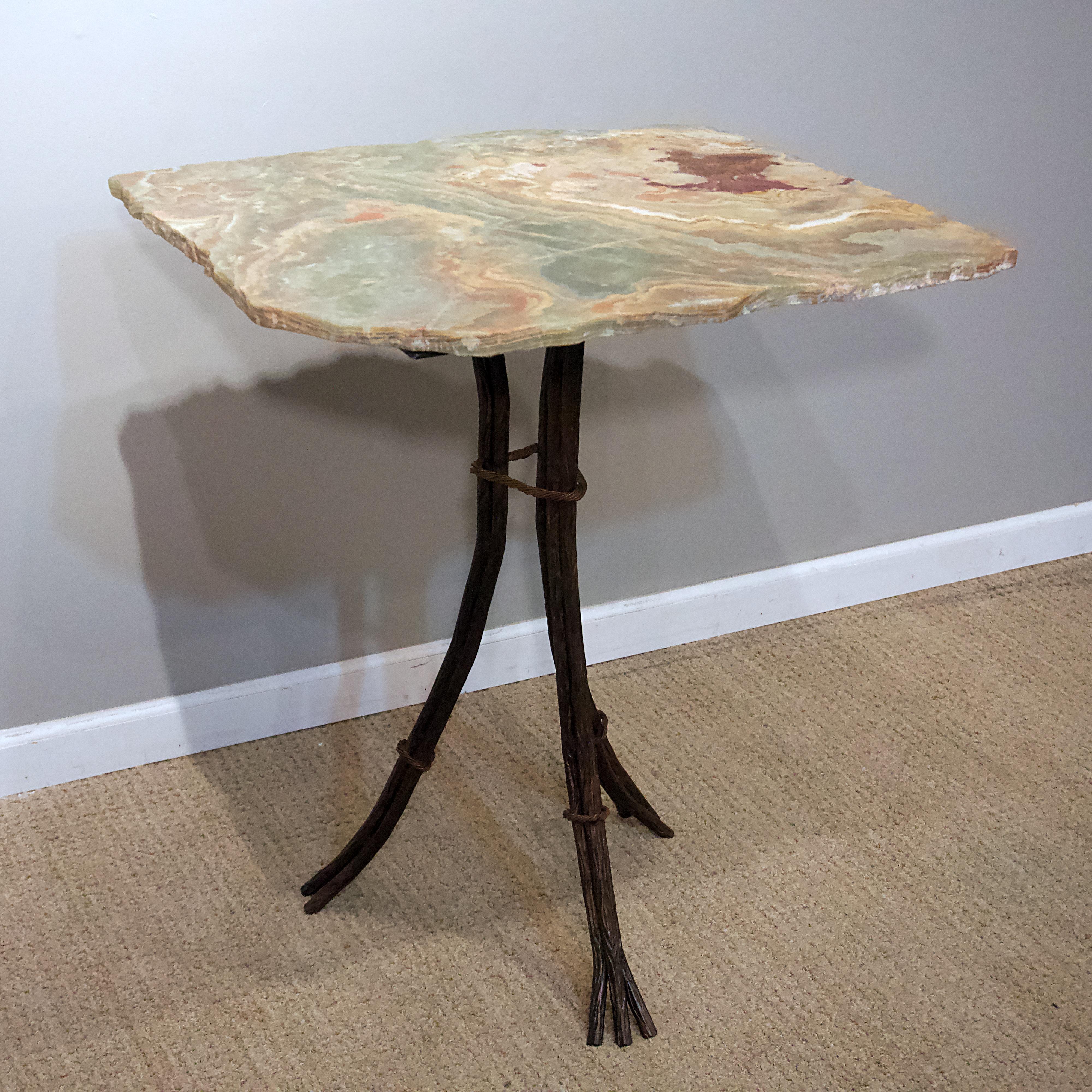 Modern Contemporary Quartz Table with Branch Form Base For Sale