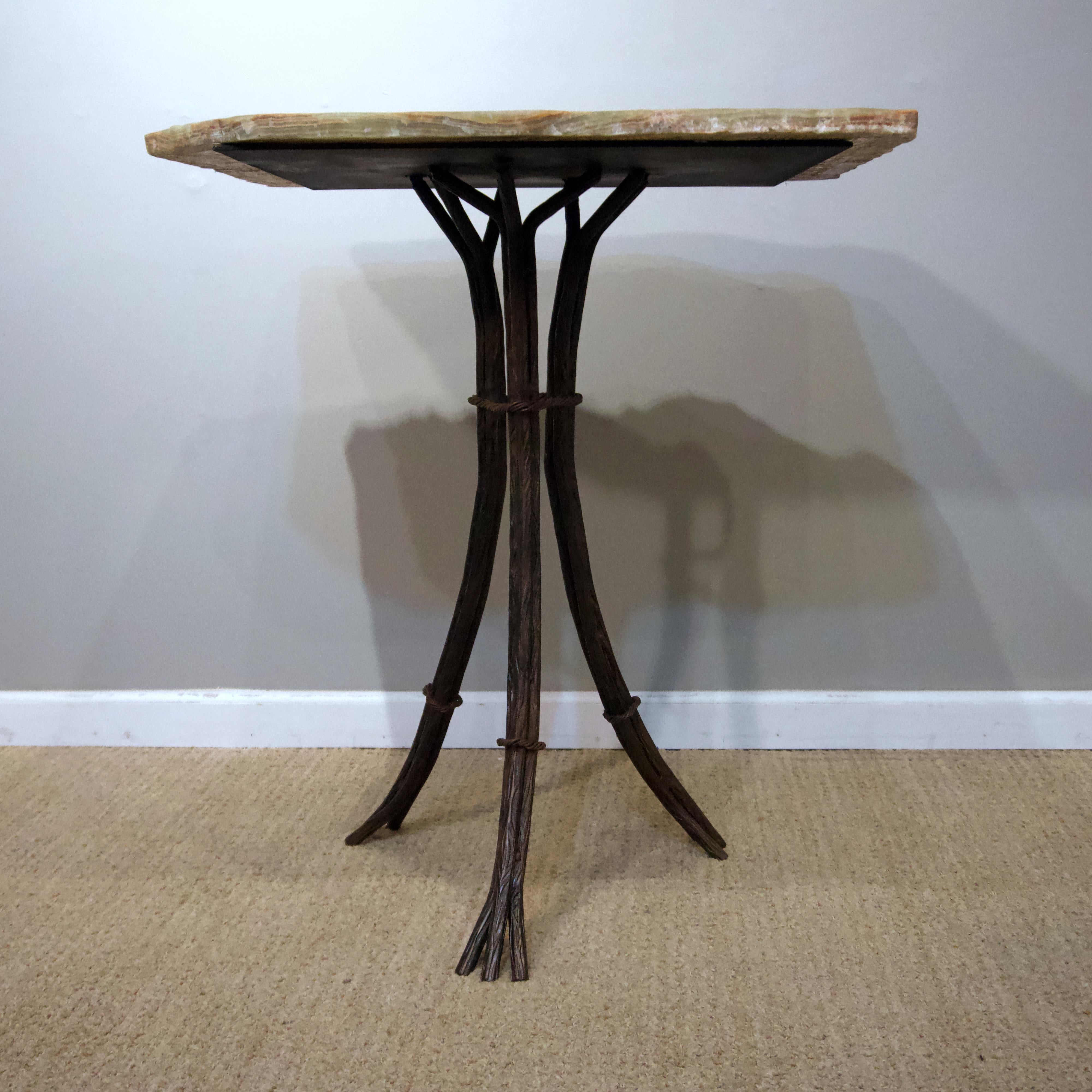 Painted Contemporary Quartz Table with Branch Form Base For Sale