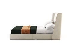 American Queen Bed Fully Upholstered in Velvet with Piping