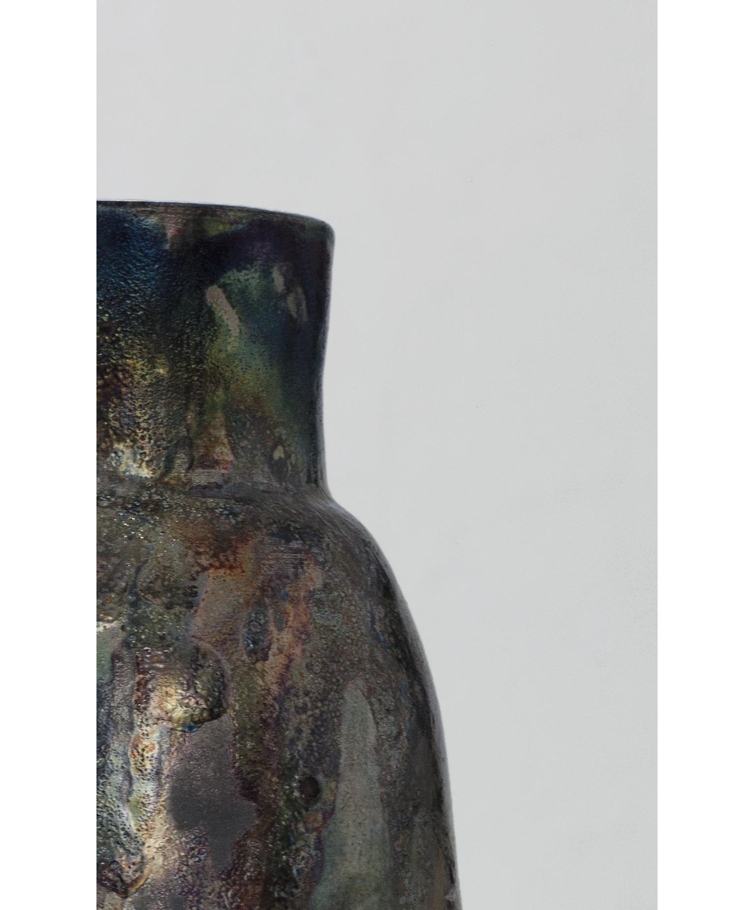 Contemporary Raku Ceramic Vase 4