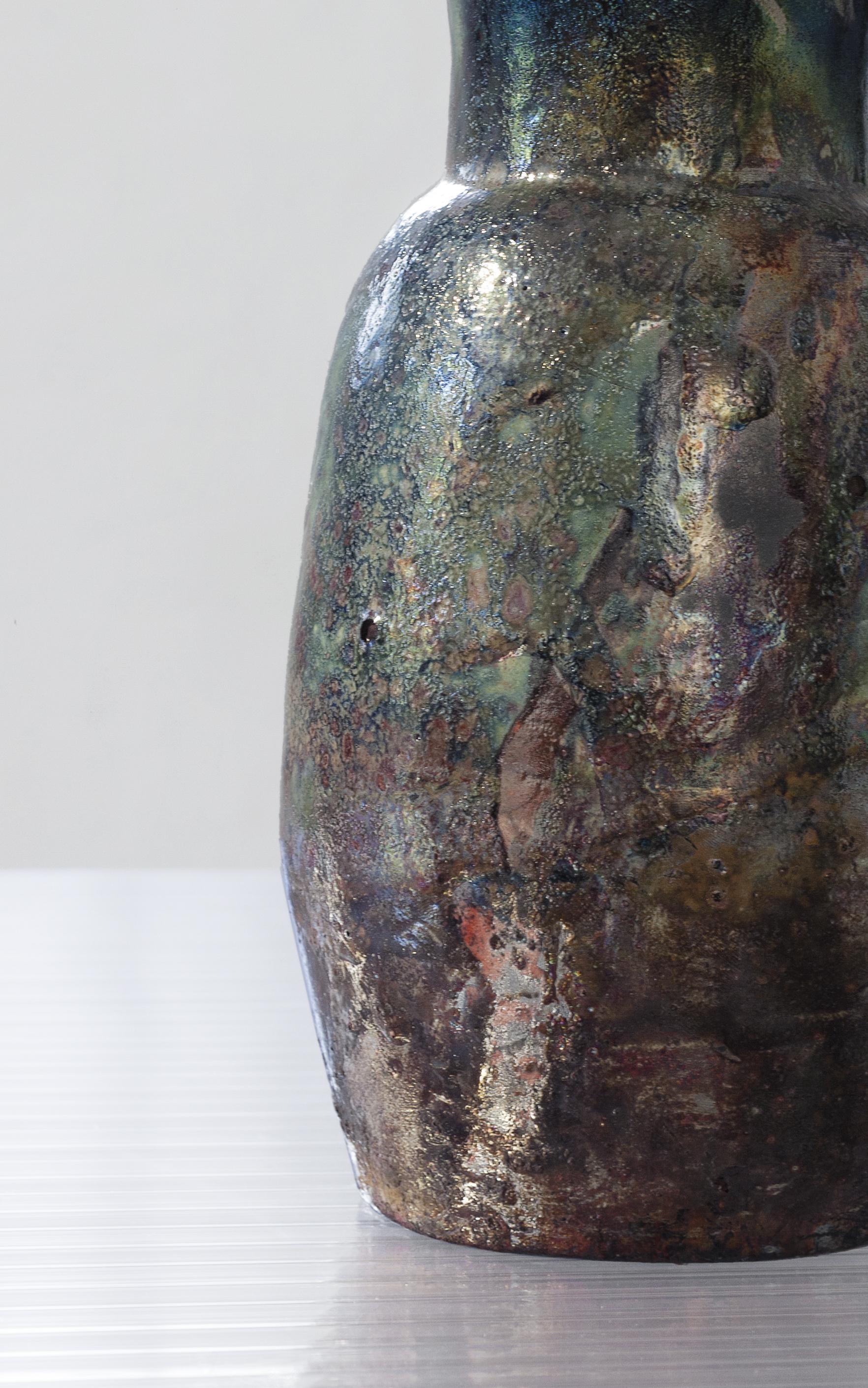 Contemporary Raku Ceramic Vase 1