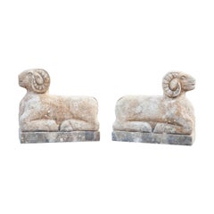 Contemporary Rams Stone Sculptures