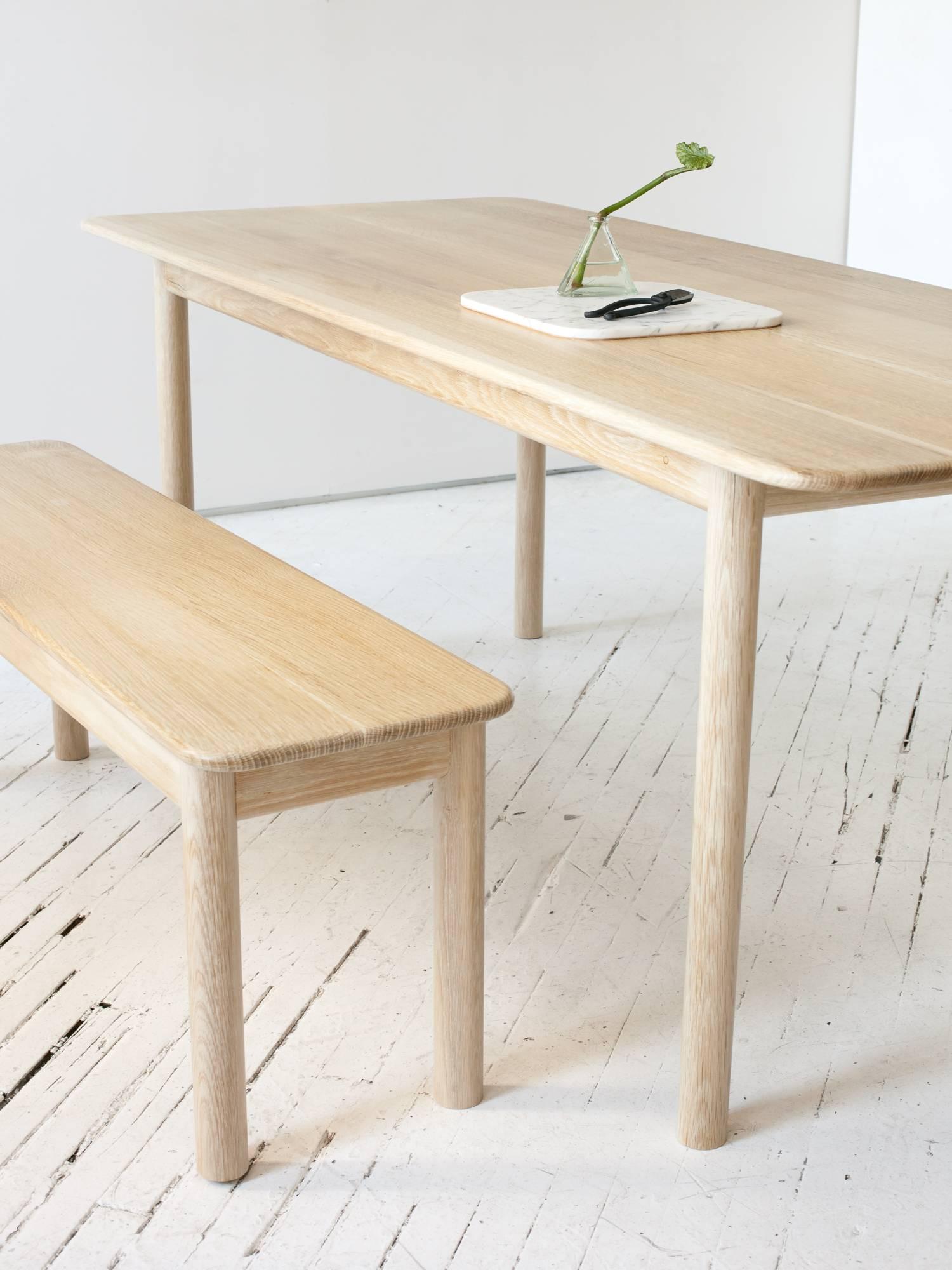 Contemporary Wood Range Table in White Oakwood by Fort Standard In New Condition For Sale In Brooklyn, NY